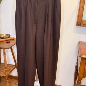 Ralph Lauren Brown High-Waisted and Pleated Wool Trousers, Women, Sz 6